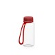 Trinkflasche Refresh klar-transparent inkl. Strap 0,4 l - transparent/rot